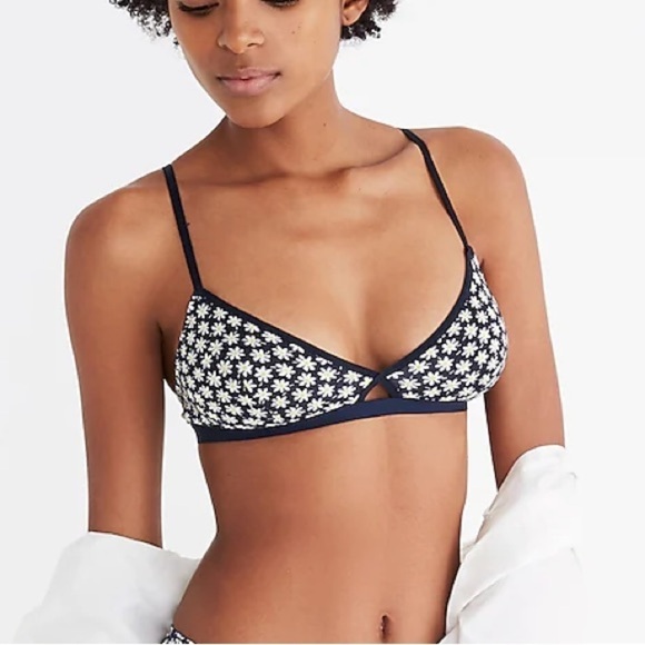 Madewell Cotton-Modal Mini Daisy bra Bralette size Medium - Picture 1 of 9
